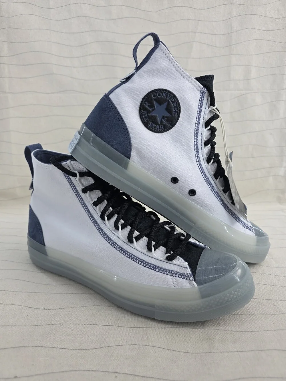 Converse Mens Chuck Taylor All Star CX EXP2 White Blue Shoes A12869C Size 10.5 - Picture 1 of 12